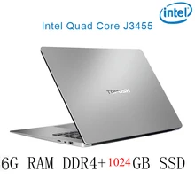 P2-12 6G RAM 1024G SSD Intel Celeron J3455 Gaming laptop notebook computer keyboard and OS language available for choose