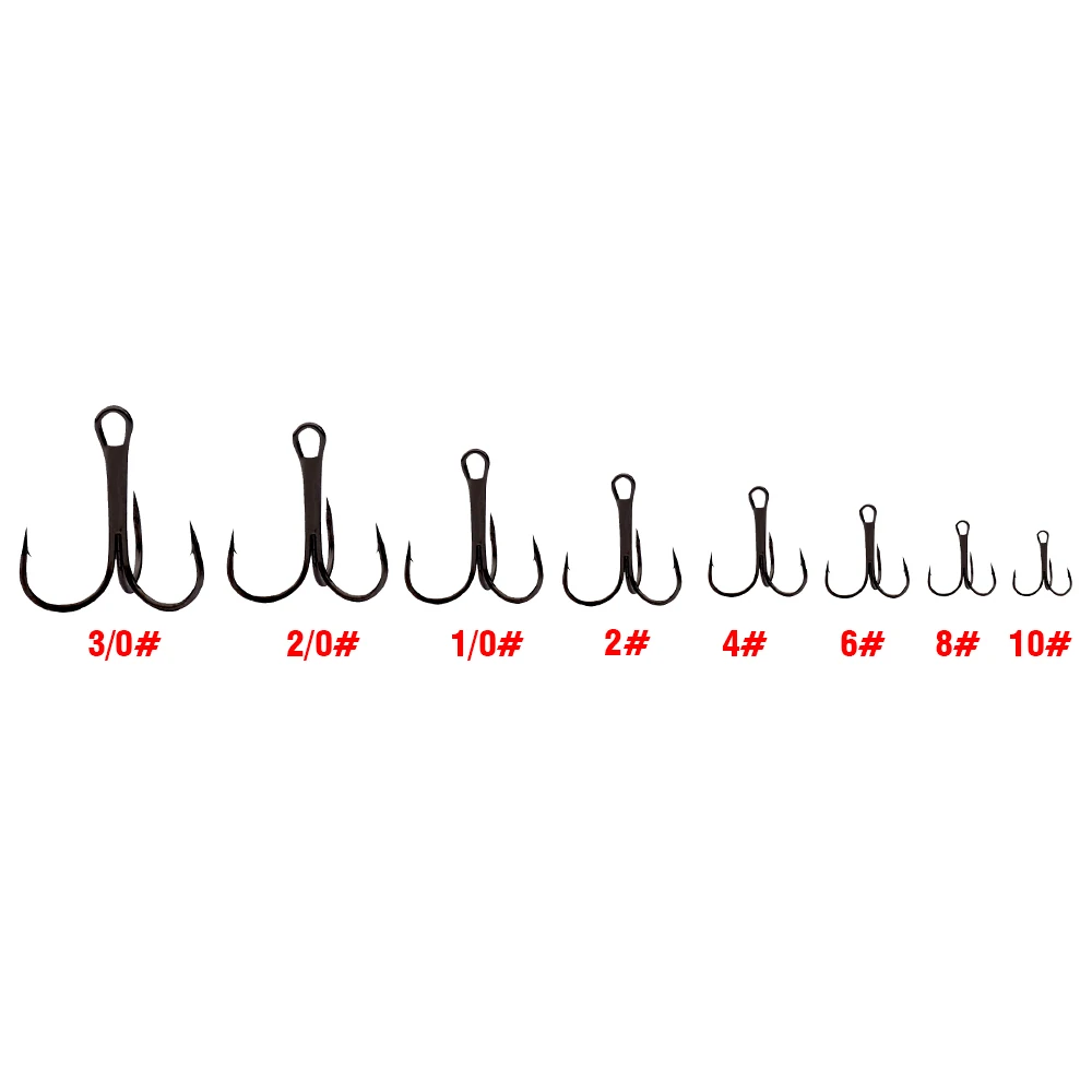 500 шт., рыболовный крючок Proberos, черный цвет, рыболовный крючок, ударопрочная Антикоррозийная рыболовная снасть, 3/0#-10# Высокоуглеродистая Сталь, тройной крючок