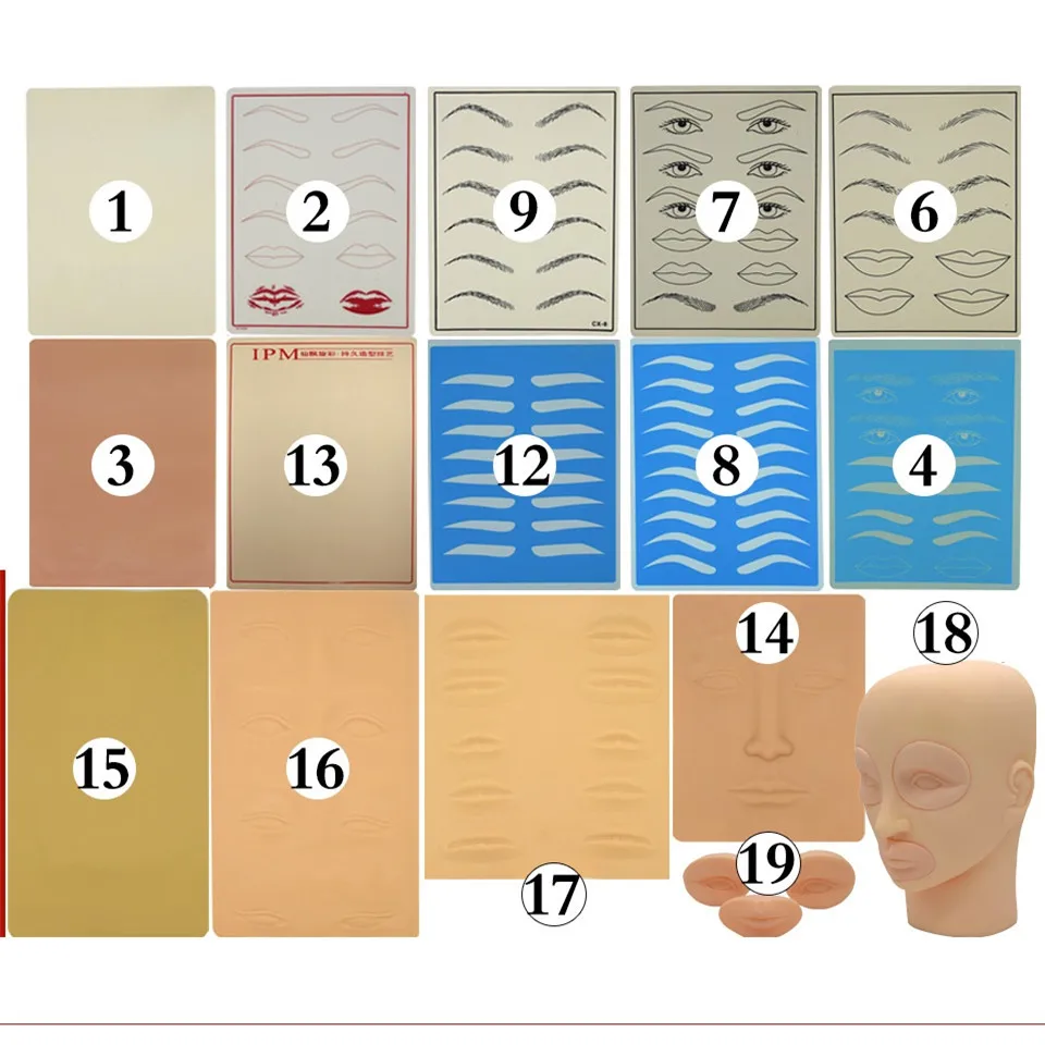 

Tattoo Practice Skin Eyebrow Practice Skin New Tattoo Eyebrow Lips 3D Blank Silicone Practice Skin Tattoo Supplies