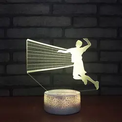 3D светодио дный светодиодная красочная визуальная лампа для игры в волейбол моделирование настольная лампа для сна декор Освещение