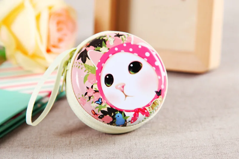 YIYOHI tinplate Женская милая мультяшная кошка мини-сумка Кошелек для монет Детский кошелек для девочек сумка для наушников свадебный подарок Рождественский подарок - Цвет: 3