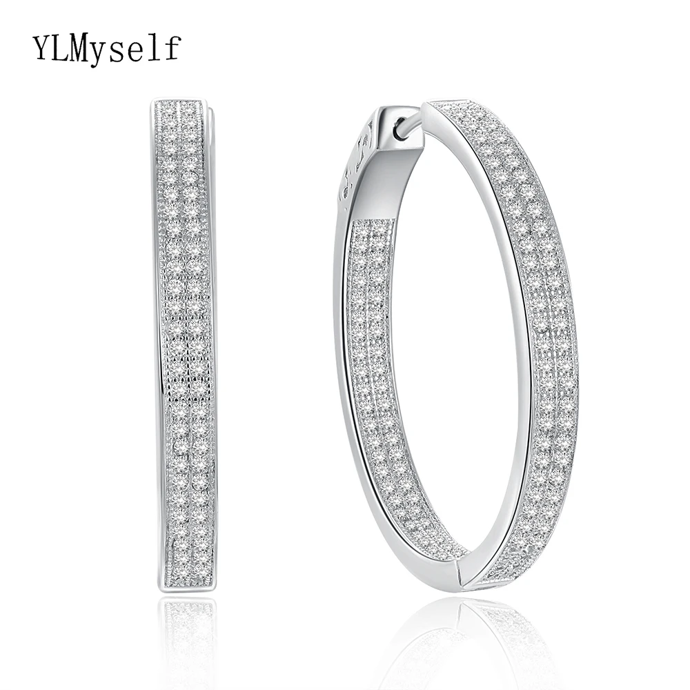 

Real 925 Elegant Hooped Jewelry Style for Women Girls, Well matched for dress, appointment and any other occation Silver Earring