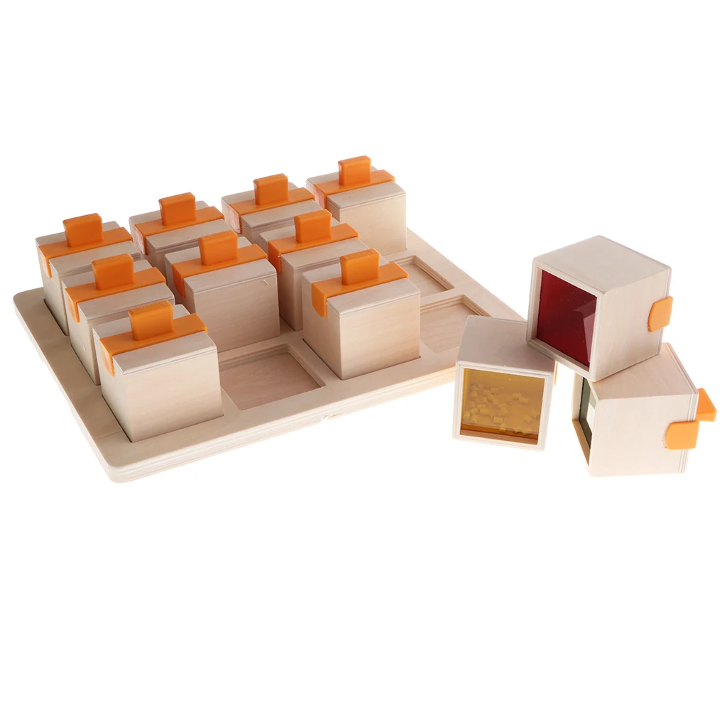 

Montessori Sensory Developmental Toy Wooden Music Box Building Block Board Training Toy Memory Tone Matching Game