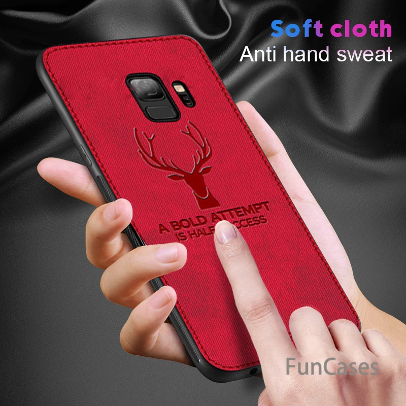

Shockproof Deer Cloth Cases For Samsung Galaxy A6 A8 Plus 2018 Canvas Weaving Cover For Samsung S8 S9 Plus A9 Star Lite 2018