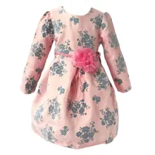 Nouvelle Arrivée Fille Imprimer Robe et Fleur Ceinture 2 Pièces Princesse Robe de Marque de Haute Qualité Enfants Vêtements Parfait vêtements