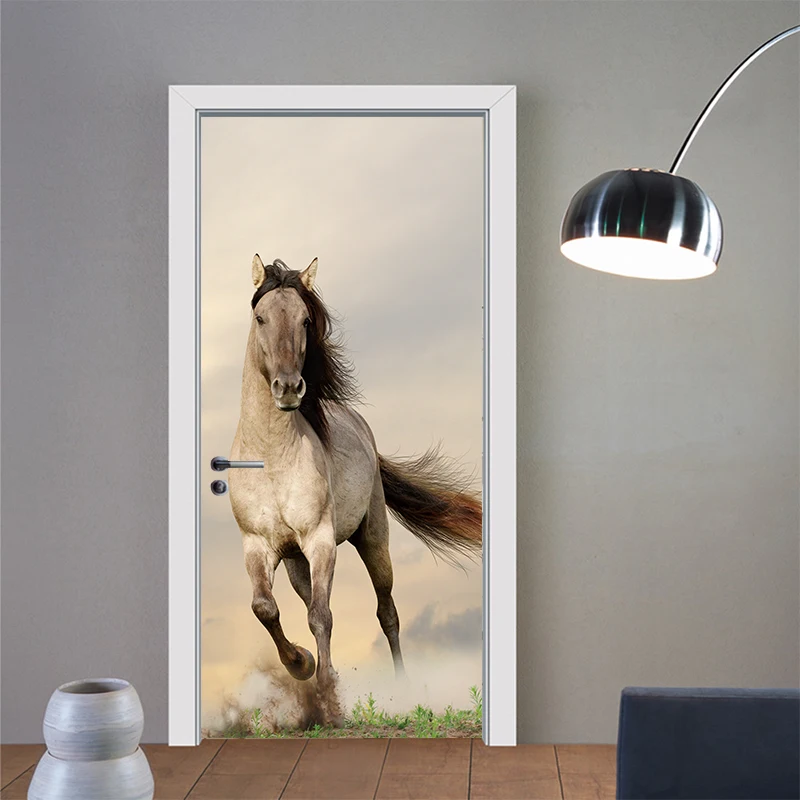 Creative Animal Horse Door Stickers Corridor Wallpaper PVC Poster Wall Stickers Office Bedroom Living Room Home Decoration Creative Animal Horse Door Stickers Corridor Wallpaper PVC Poster Wall Stickers Office Bedroom Living Room Home Decoration