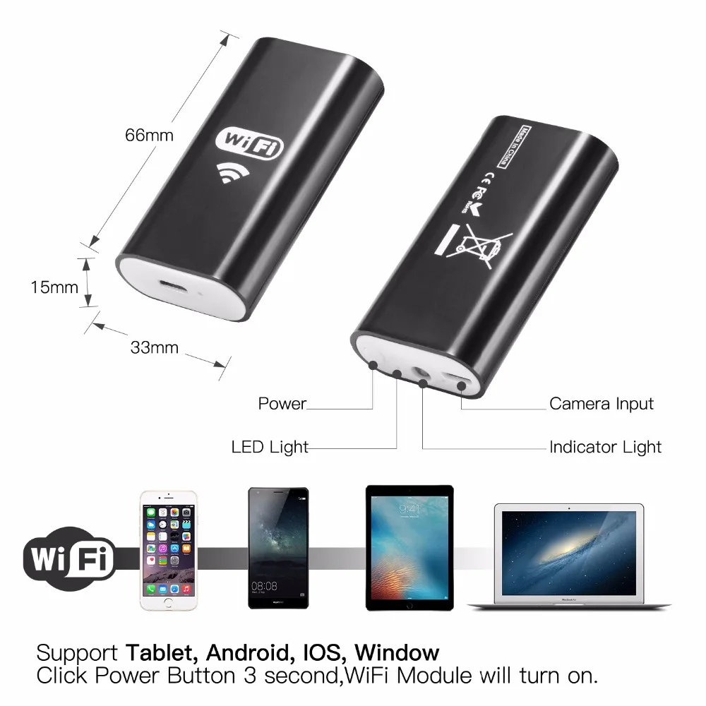 Эндоскоп с Wi-Fi и Камера Android 720P 8 мм 1 м 2 м 5 м 7/10m кабель Змея гибкая Usb эндоскоп для Iphone бороскоп Камера эндоскоп