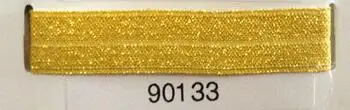 gold metallic 5/" 15 мм Серебряная или Золотая блестящая металлическая лента, эластичная лента, эластичная лента, повязка на голову, лента для волос MF15 - Цвет: gold metallic