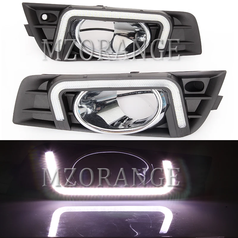 

MZORANGE 2Pcs LED DRL Daytime Running Light For Chevy For Chevrolet Cruze 2009-2013 With White Turn Signal Day Light Switch