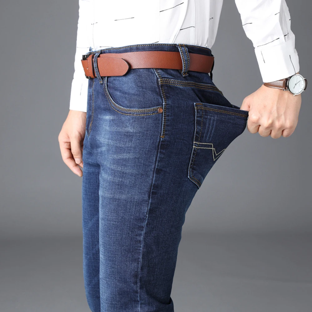 VOMINT Men's Jenas Business Classic Leisure Basic styles men Jeans Straight pants High Quality Hot Sale Plus Size 40 (No Belt)