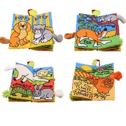 Jollybaby дети детские мягкие активности разворачивается ткань хвосты животных книги младенец Рано Развивающие игрушки для детей 0-12 месяцев