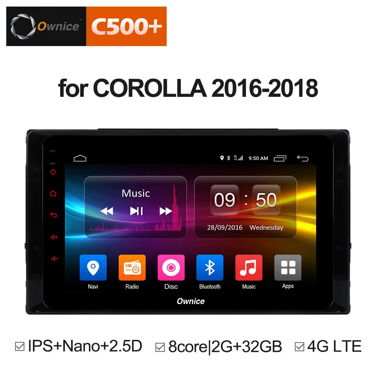 

Ownice C500+ G10 8 core android 8.1 car dvd gps navi 4G for Toyota COROLLA 2016 - 2018 car radio video player Headuint 2G 32G