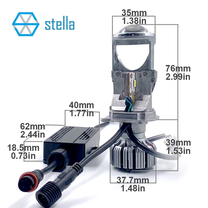 Stella H4 совмещенный дальний/ближний свет bi светодиодные фары лампы проектора H4 лампы для автомобилей с напряжением 12V 72W фары для 8000LM 5500K супер светодиодных фар для авто лампы для передних фар