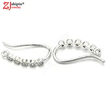 ZJSHIPIN Новые Латунные Микро-инкрустированные циркониевые CZ серьги ювелирные изделия аксессуары подходят для DIY кисточка ушной крючок для изготовления ювелирных изделий W9L16
