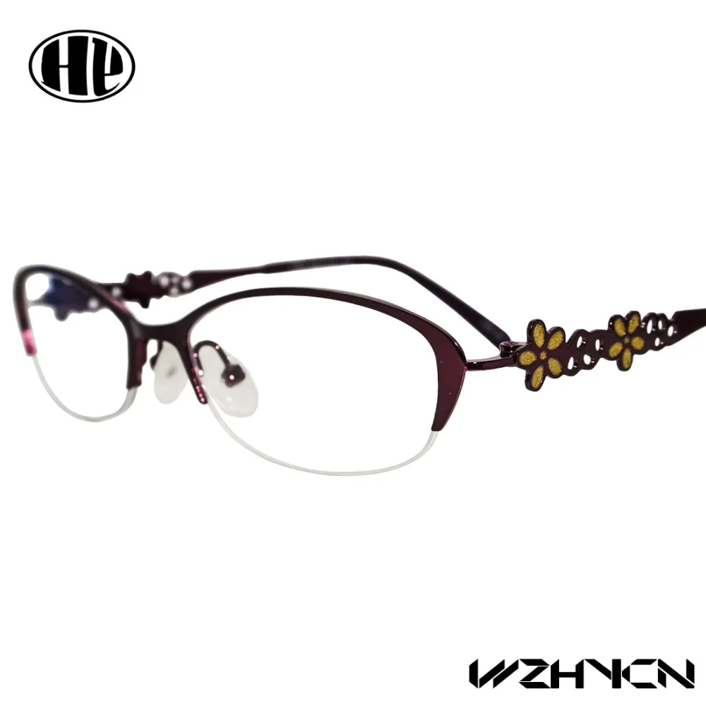 Ретро женские очки с прозрачными линзами Oculos De Grau сплав очки для глаз Цветочные оптические оправы винтажные женские очки