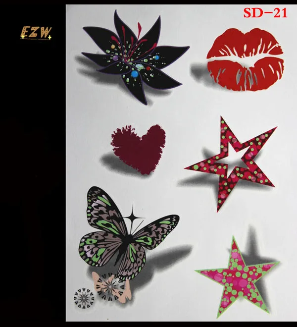 

Hottest 3 d temporary tattoos tattoo colorful waterproof paper human art of female or male body SD-21