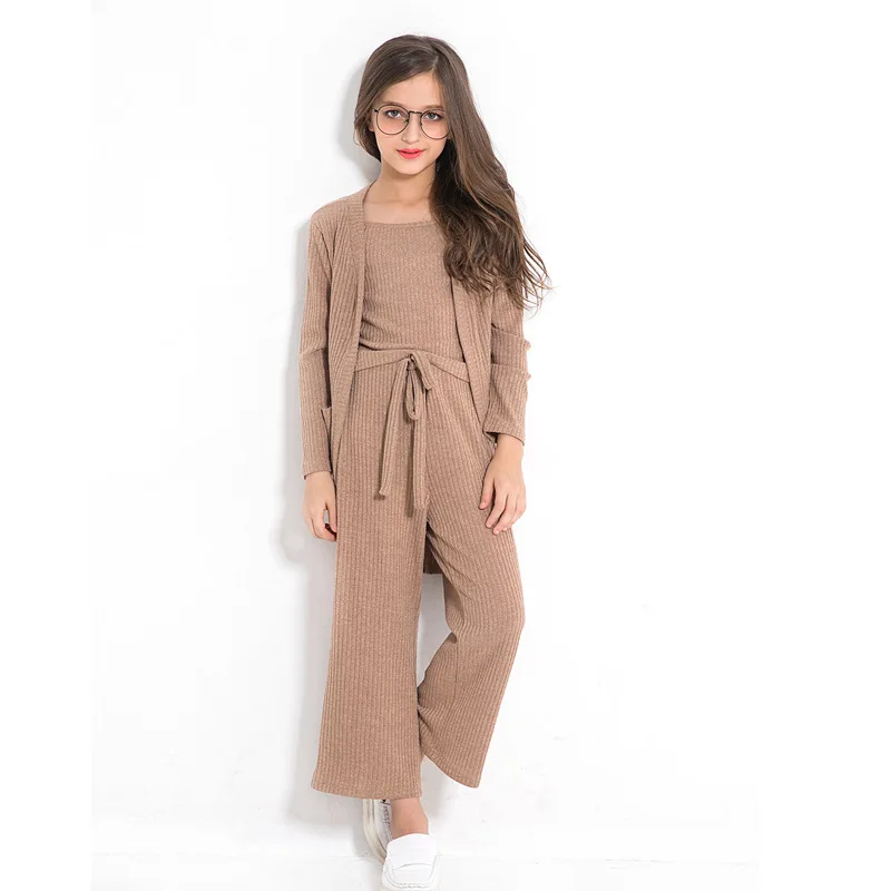

Girls Suits 3pcs Spring Autumn Clothes Set for Teen Girls Fashion Clothing Sets Solid Corlor for Kids 6 8 10 12 14 Years