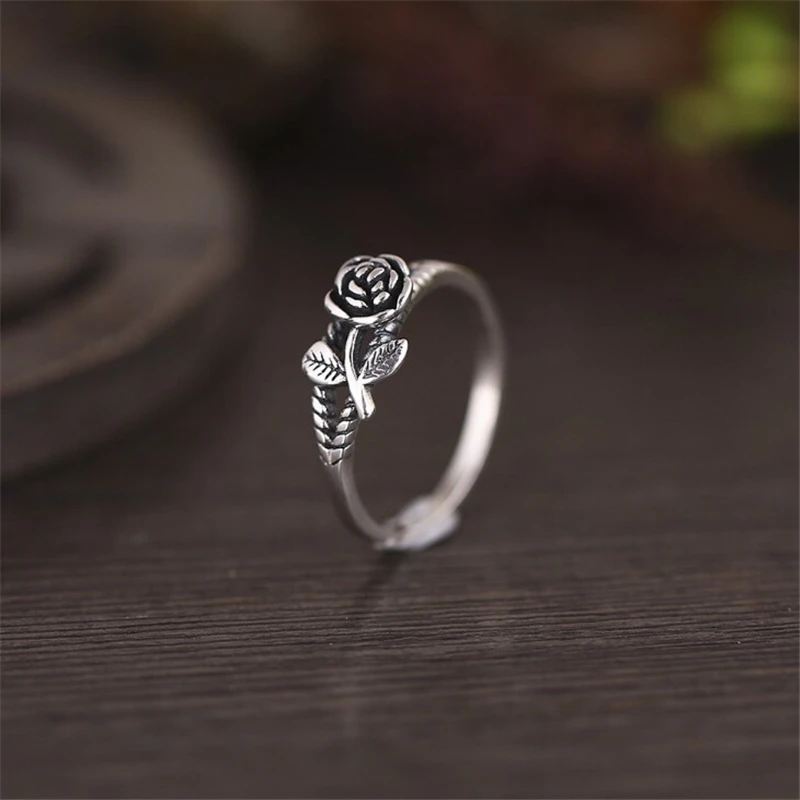 

2019 Women Vintage Rose Flower Engagement Wedding Ring Jewelry Rings Fashion Jewelry