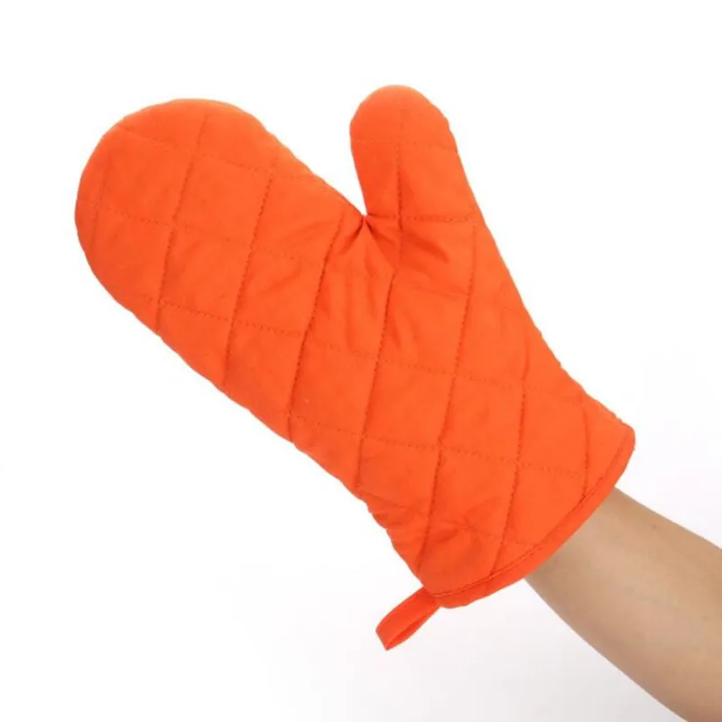1pair Quality Oven Kitchen Gloves Heat Resistant Non-slip Knitted Oven Mitts Bakery Pure color