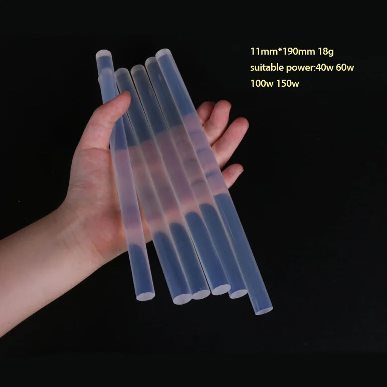 10PCS/Lot Non Toxic Transparent 11mm X 190mm Hot Melt Glue Sticks for