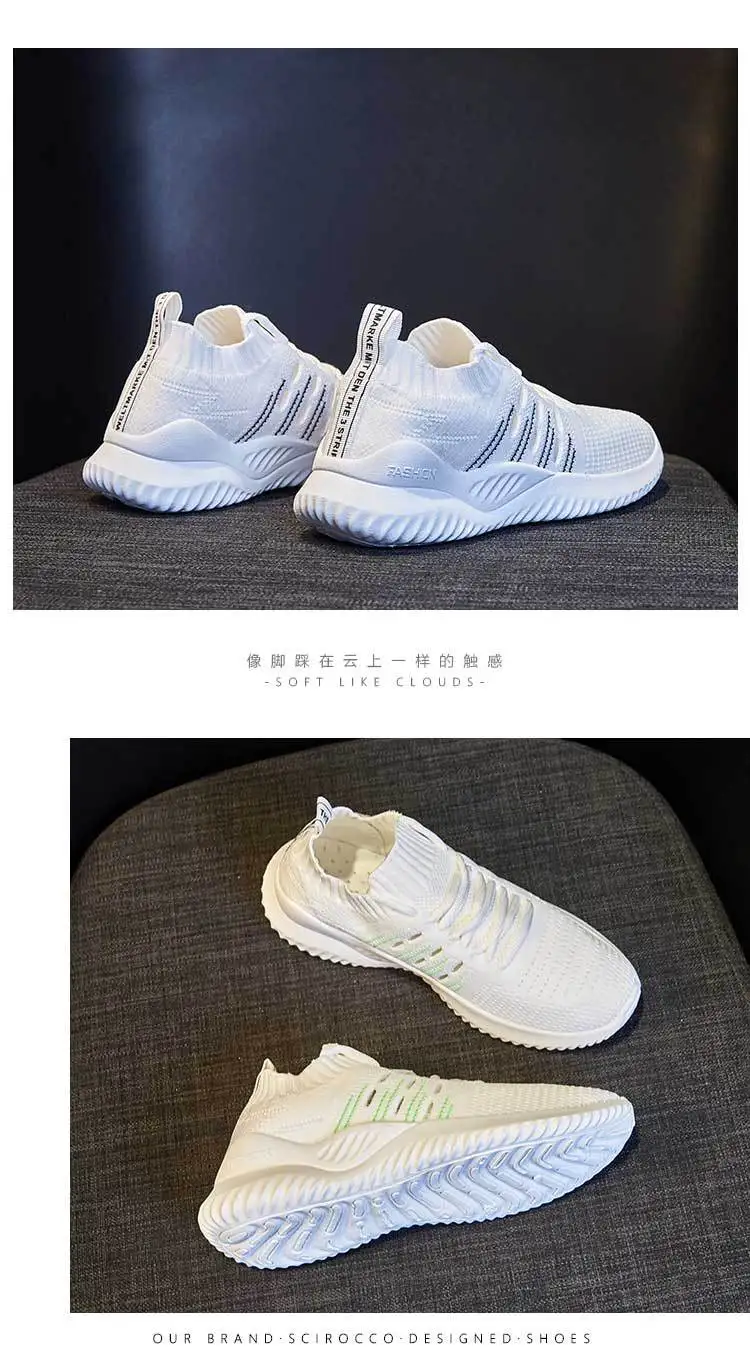 Top Quality Womens White Shoes Casual Mesh Sport Running Shoes Ladies Flats Lace-up Shoes Breathable Sneakers Zapatos De Mujer