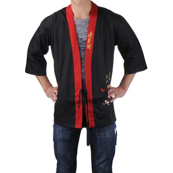 

New Japanese-style polyeste and cotton Short Sleeve Restaurant chef Uniform Coverall Chef Aprons