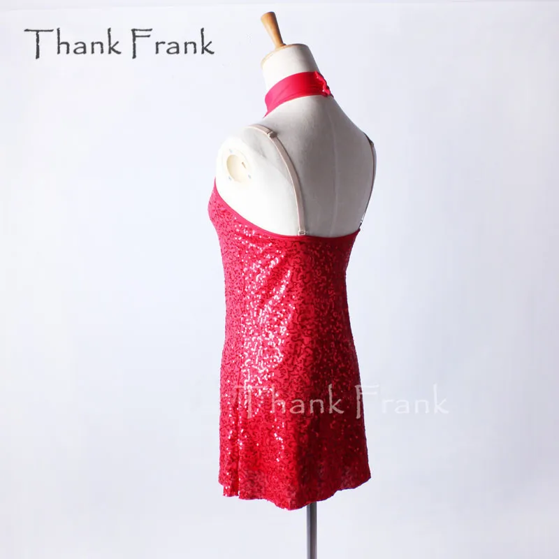 Thank Frank Mock Turtleneck Tank Latin Dress Girls Adult Red Modern Jazz Contemporary Dance Costume C352