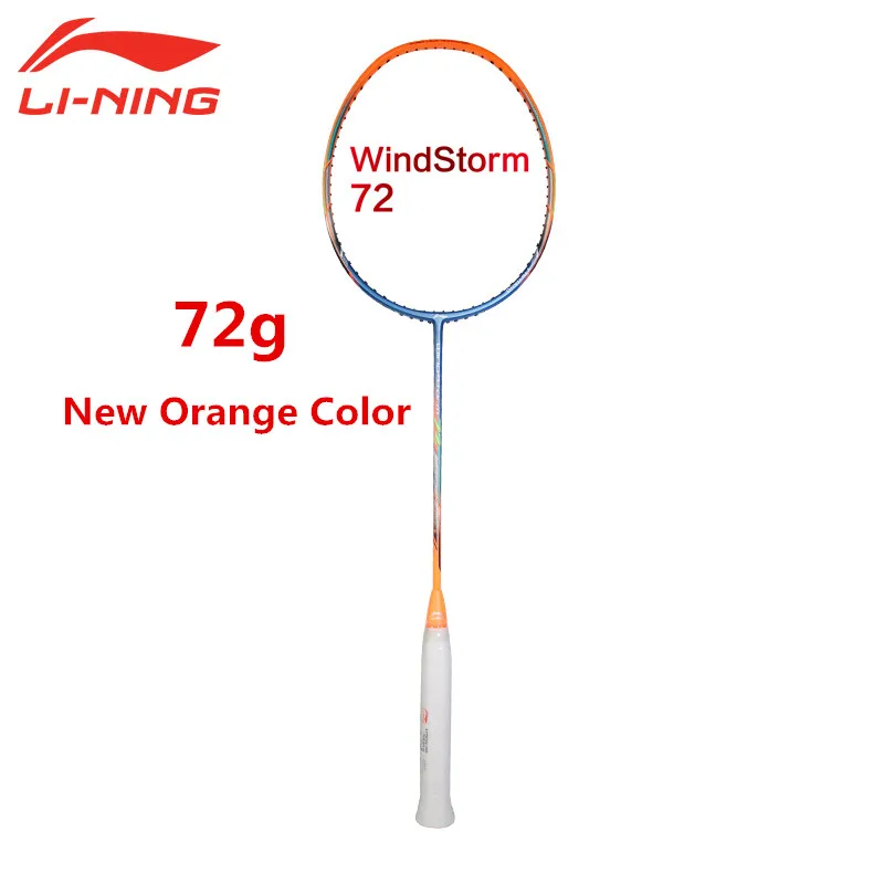 72 г Супер светильник Li-Ning ракетка для бадминтона WINDSTORM 72 профессиональная ракетка из углеродного волокна Li Ning оранжевый AYPM192 подкладка Q2000SPD