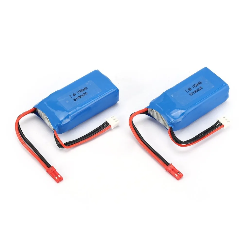 2pcs 7.4V 1100mAh 25C 2S Lipo Battery JST Plug Rechargeable for Wltoys