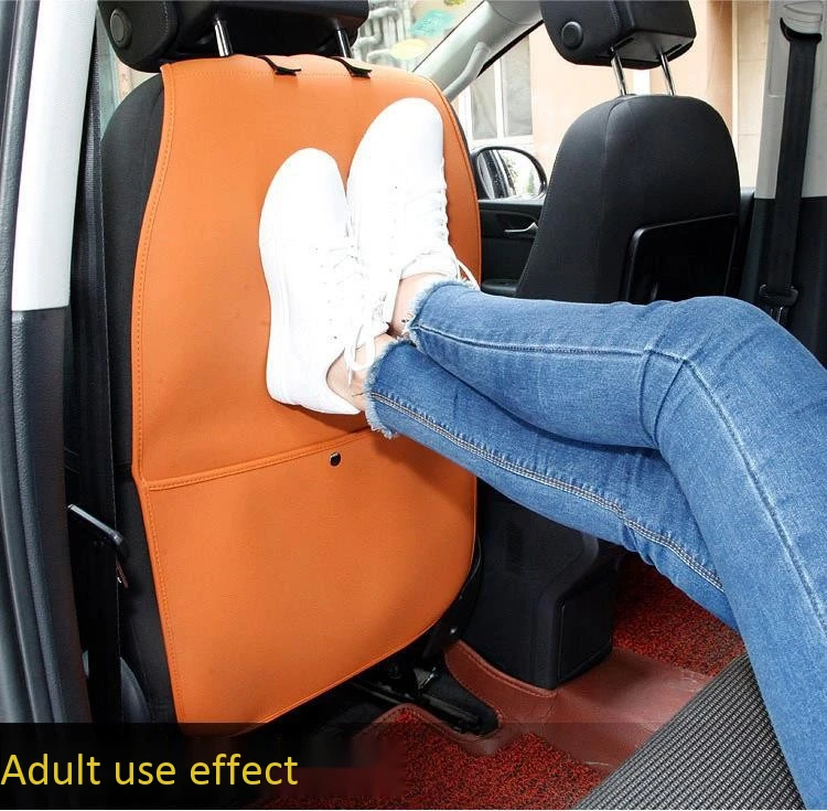 

1pcs Car Seat Back Protector Cover Anti-Child-Kick Pad PU Leather Waterproof Detachable Storage For Children Kick Mat Mud Clean