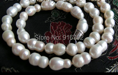 

YH@CS >AMAZING 18"20mm baroque white natural freshwater pearls necklace