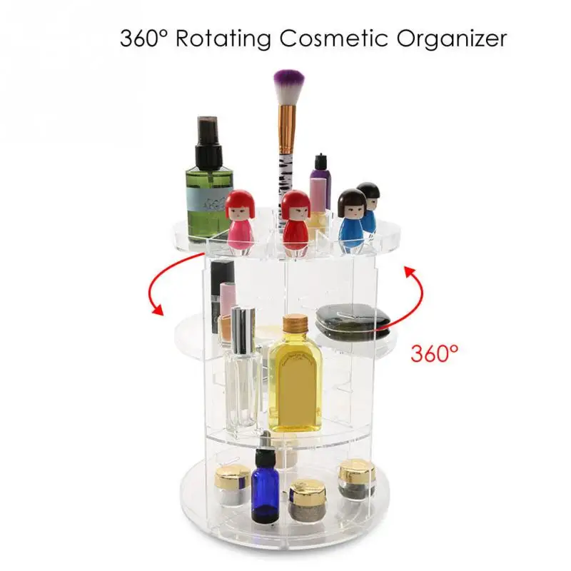 360 degree Rotating Cosmetic Organizer Manicure Makeup Display Storage