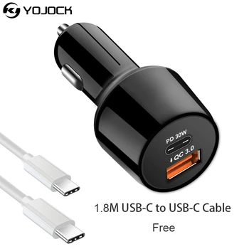 

YOJOCK USB Type-C PD Charger Quick Charge QC3.0 Power Delivery Fast Charging for Nintendo Switch Xiaomi+1.8M White USB C Cable