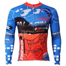 Велоспорт Спринт мужская с длинным рукавом Велоспорт Джерси дышащий синий велосипед/велосипед рубашка одежда для велоспорта из полиэстера