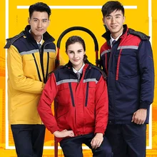 10 организаторов униформы Мужская зимняя утепленная хлопковая стеганая куртка спецодежда Рабочая одежда мужская зимняя одежда защитная