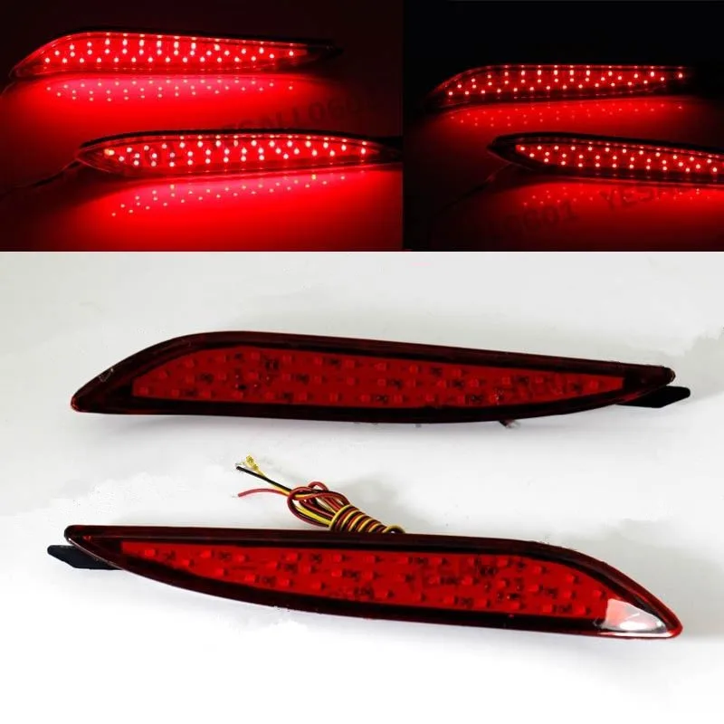 2x LED Lens Rear Bumper Reflector Brake Light For Hyundai Sonata 8th