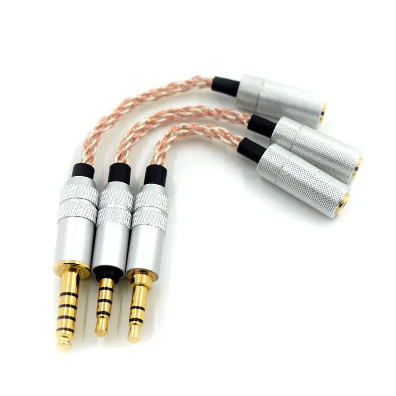 

Quality 6N Copper Silver Mixed 3.5 4.4 mm Male Plug 2.5 Balanced Female Stereo Audio Cable HIFI Adapter For Headset MP3 Player