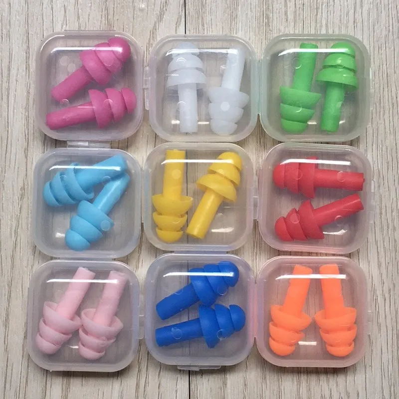 

5Pairs box-packed comfort earplugs noise reduction silicone Soft Ear Plugs Swimming Silicone Earplugs Protective for sleep