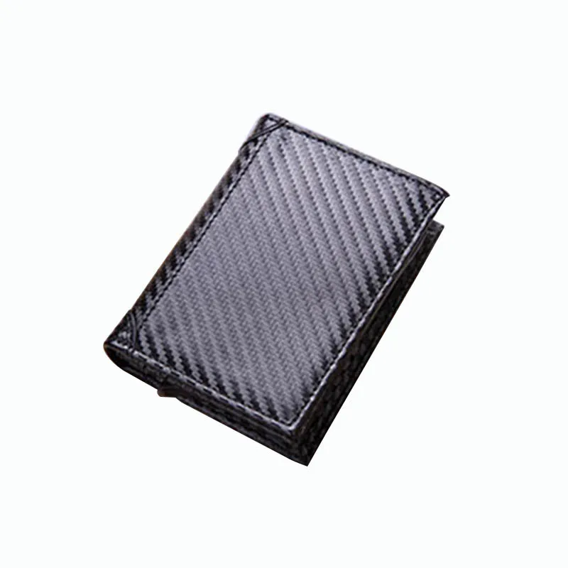 

BYCOBECY 2019 New RFID Business Card Wallet Aluminium Box PU Leather Automatic Pop Up Metal Wallet Credit ID Card Holder