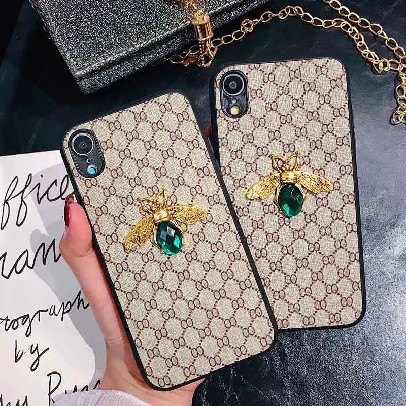 Роскошный 3D пчелы печатной площади решетки чехол для телефона для Samsung Galaxy S8 S9 S10 Note 8 9 из мягкой искусственной кожи силиконовый чехол для телефона защитный