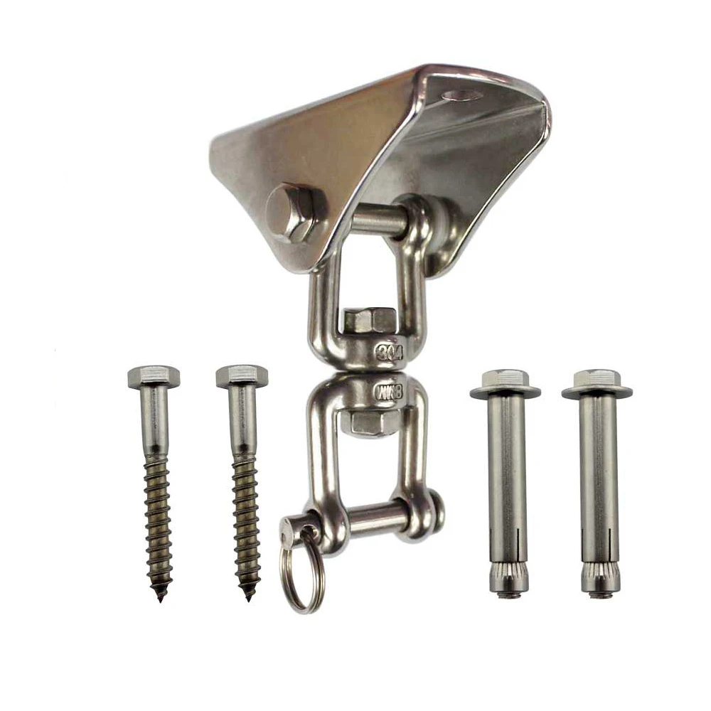 

Permanent Antirust Stainless Steel 304 Heavy Duty Swing Hangers 360 Rotation Swing Chair Yoga Hammock Chair Hanging Kit Swivel