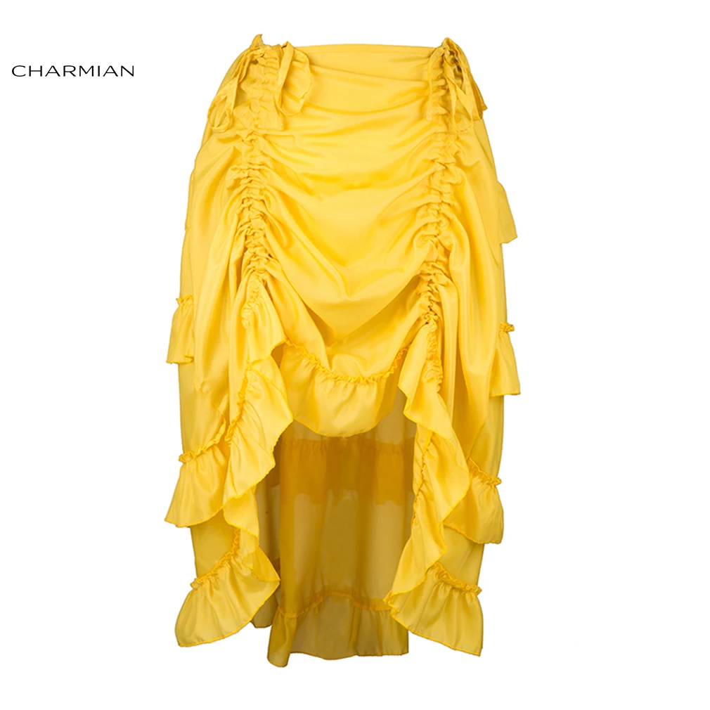 Женская юбка в викторианском стиле с высокой талией и оборками|high low skirt|low skirtsteampunk