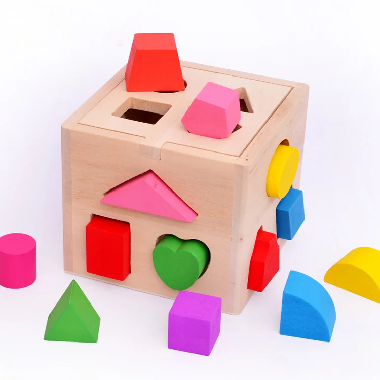Детские игрушки 13 массивной Формы s сортировка по форме куб обучающий деревянный геометрический строительные блоки прочная деревянная конструкция детский подарок