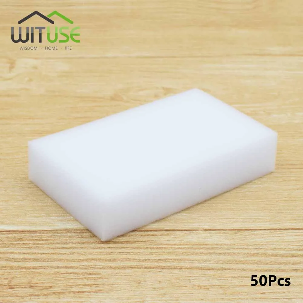 50pcs White Melamine Sponge Magic Sponge Eraser For Kitchen Office Bathroom Clean Accessory
