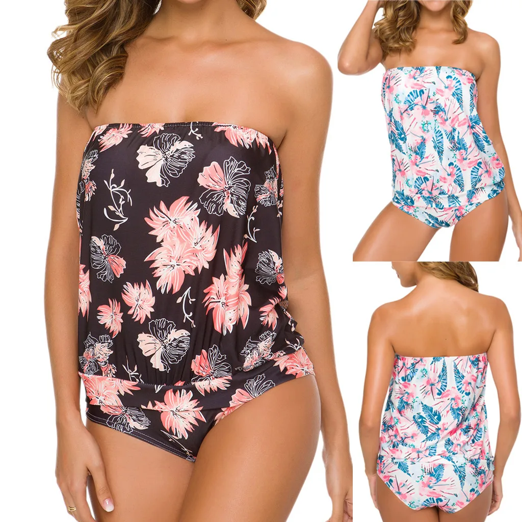 

Bikini Set Bandage Bathing Suit Swimsuit Womens Strapless Two Piece Bikini Swimsuit Swimwear Bathing Beach Suit Plus size A605
