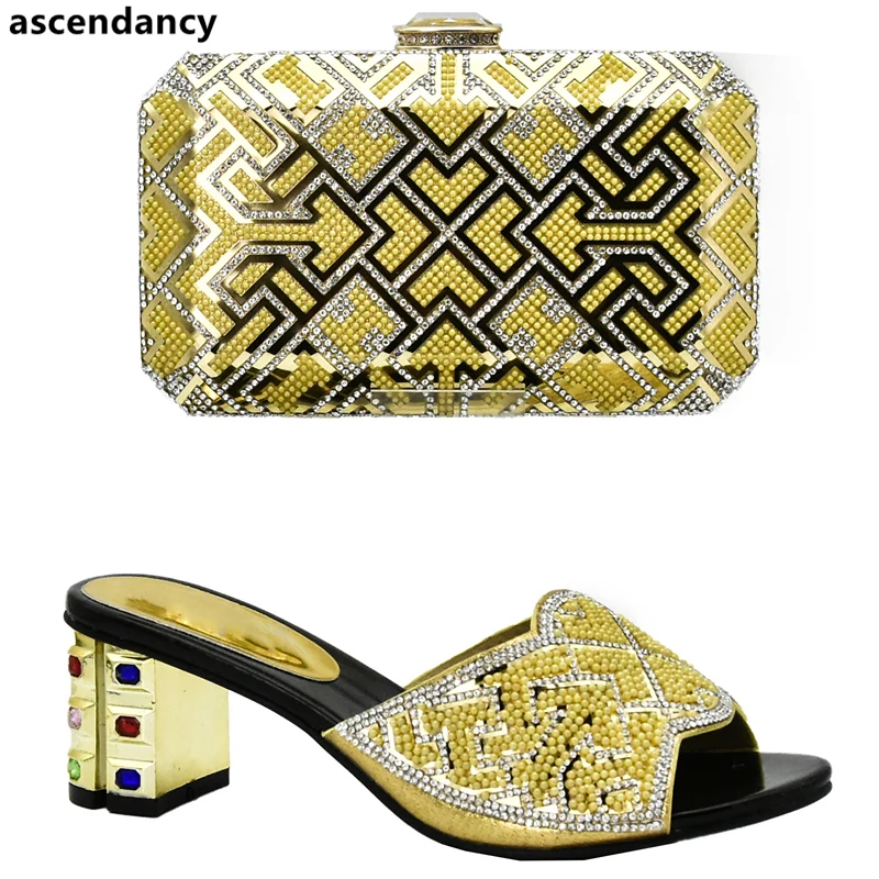 

Shoes and Bag Set African Sets 2020 Fashion Italian Women Wedding Pumps with Purse Italian Ladies Shoes and Bags To Match Set