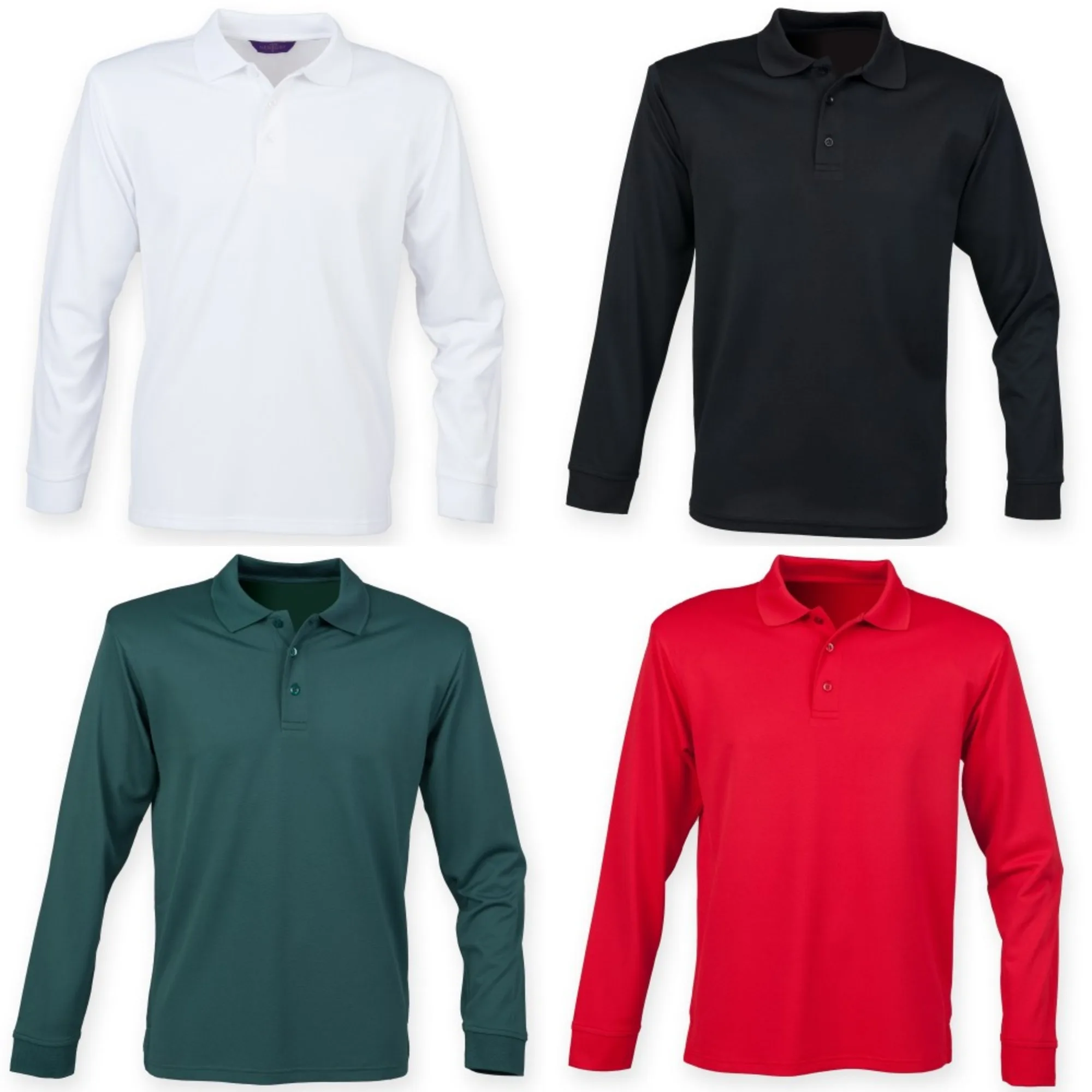 Mens Coolplus Moisture Wicking Long Sleeve Polo Shirt-in Polo from Men ...