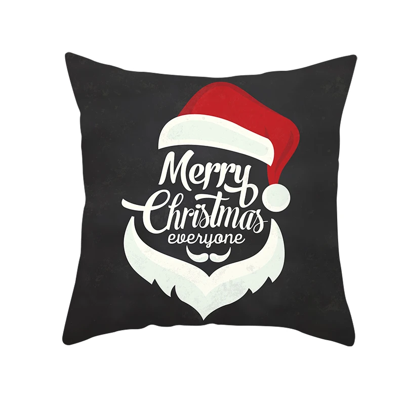 mling 1pcs 45x45cm Santa Claus Christmas Tree Pillowcase Peach Skin Pillowcase Waist Pillow Polyester Throw Pillow Case Cover