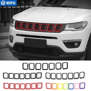 

MOPAI Racing Grills for Jeep Compass 2017 Up Car Front Grille Cover Decoration for Jeep Compass 2018 Car Accessories Styling