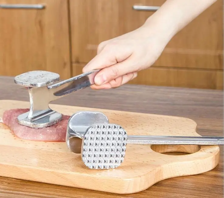 

1 Pcs Creative Kitchen Zinc Alloy Loose Hammer Double-sided Tender Meat Hammer Knocking Meat Hammer